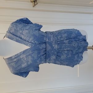 Simon Chang 3 piece Bamboo PJ Lounge Set - Blue Floral